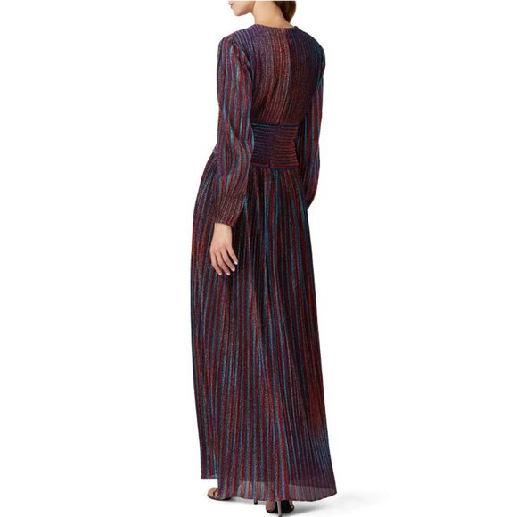 Jonathan Simkhai Rainbow Metallic Stripe Gown Size 4 Evening Formal - Picture 3 of 9